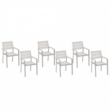 Zestaw do ogrodu 6 krzeseł biały VERNIO