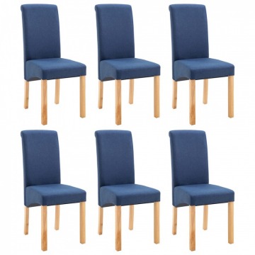 Krzesła do jadalni 6 szt. niebieskie tkanina