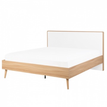 Łóżko drewniane 140 x 200 cm jasnobrązowe SERRIS
