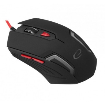 Mysz komputerowa Esperanza 6D EGM205R (optyczna; 2400 DPI; kolor czarny, kolor czerwony)