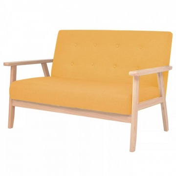 2 osobowa sofa tapicerowana, żółta