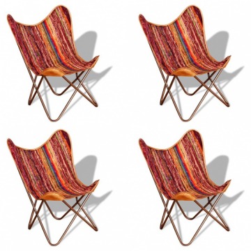 Krzesła motyle, 4 szt., wielokolorowe, Chindi, tkanina