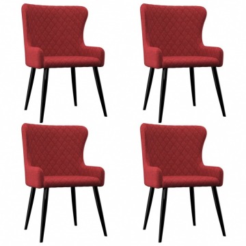 Krzesła do salonu 4 szt. burgundowe tapicerowane tkaniną