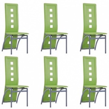 Krzesła do jadalni 6 szt. zielone sztuczna skóra
