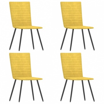 Krzesła do jadalni 4 szt. żółte aksamitne