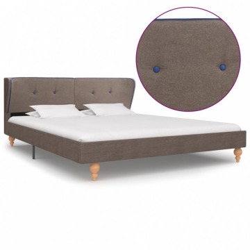 Rama łóżka, taupe, tapicerowana tkaniną, 180 x 200 cm