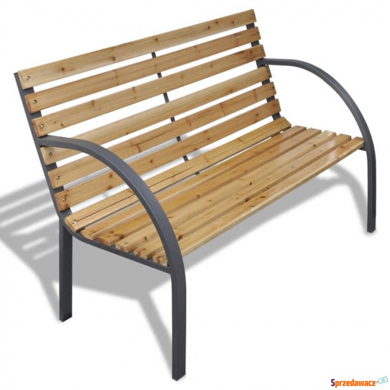 Ławka ogrodowa, 112 cm, drewno i żelazo - Krzesła ogrodowe - Otwock