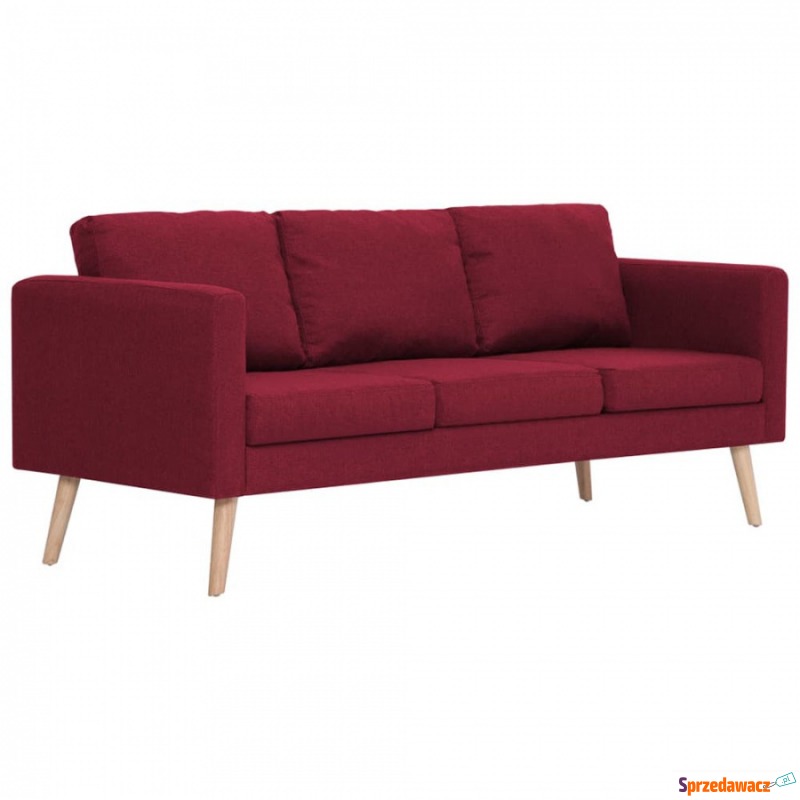 Sofa 3-osobowa tapicerowana tkaniną kolor cze... - Sofy, fotele, komplety... - Otwock