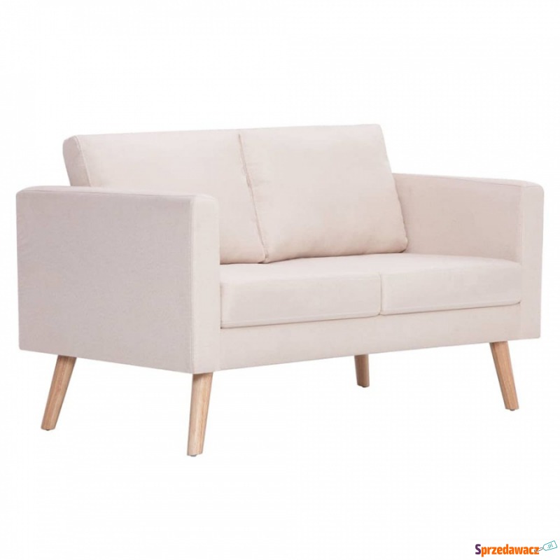 Sofa 2-osobowa, materiałowa, kremowa - Sofy, fotele, komplety... - Słupsk