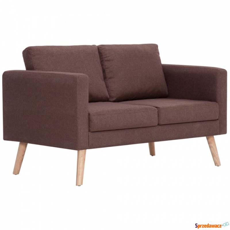 2-osobowa sofa tapicerowana tkaniną brązowa - Sofy, fotele, komplety... - Boguszów-Gorce