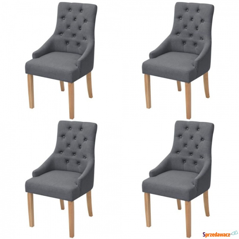 Dębowe krzesła do jadalni tapicerowane tkaniną... - Krzesła do salonu i jadalni - Piaseczno