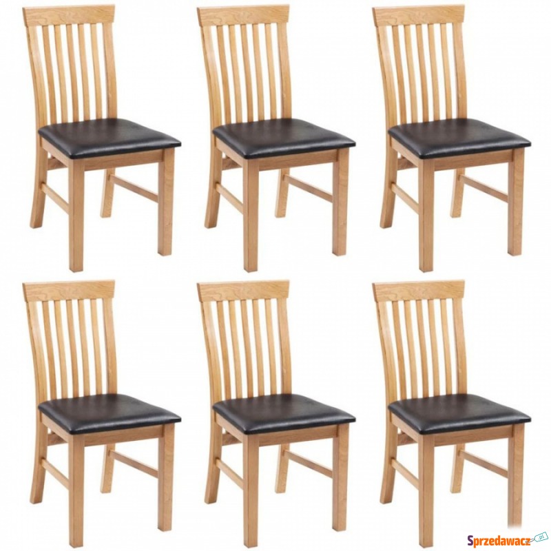 Dębowe krzesło do kuchni 6 szt. skóra sztuczna - Krzesła kuchenne - Nakło nad Notecią
