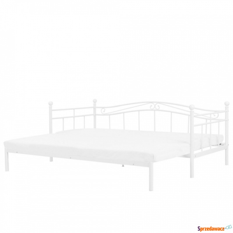 Łóżko wysuwane metalowe 80 x 200 cm białe TULLE - Łóżka - Otwock