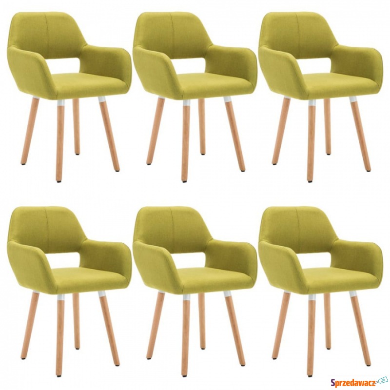 Krzesła do jadalni 6 szt. zielone tkanina - Krzesła do salonu i jadalni - Piła