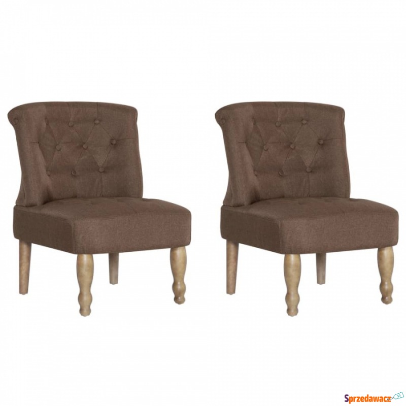 Krzesła w stylu francuskim 2 szt. brązowe mat... - Krzesła biurowe - Knurów