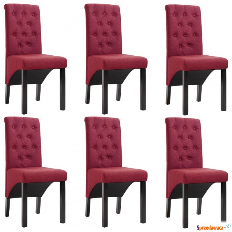 Krzesła do jadalni 6 szt. czerwone wino tapic... - Krzesła do salonu i jadalni - Kraśnik