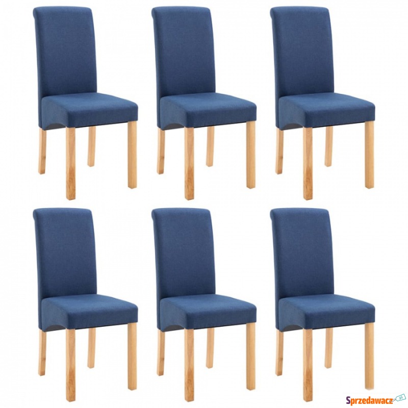 Krzesła do jadalni 6 szt. niebieskie tkanina - Krzesła do salonu i jadalni - Koło