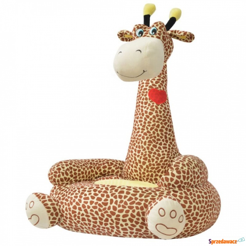Fotel dla dzieci żyrafa, pluszowy, brązowy - Meble dla dzieci - Reguły