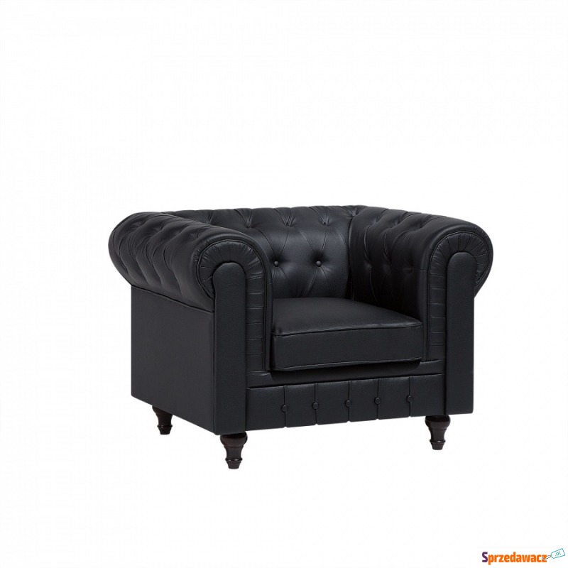 Fotel skóra ekologiczna czarny Vento duży BLmeble - Krzesła biurowe - Starachowice
