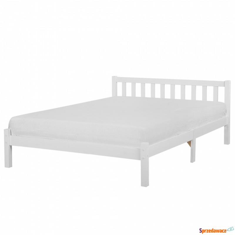 Łóżko drewniane 160 x 200 cm białe FLORAC - Łóżka - Brzeg