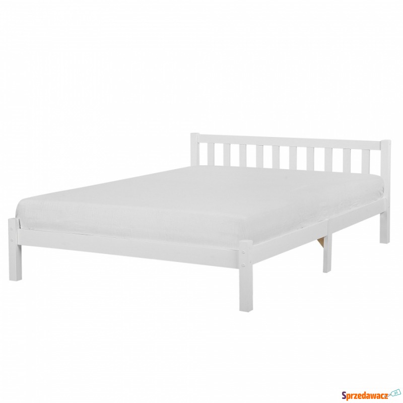 Łóżko drewniane 180 x 200 cm białe FLORAC - Łóżka - Namysłów
