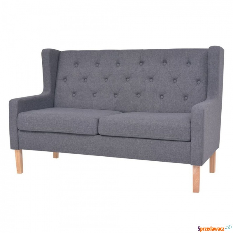 2-osobowa sofa tapicerowana tkaniną, szara - Sofy, fotele, komplety... - Kraśnik