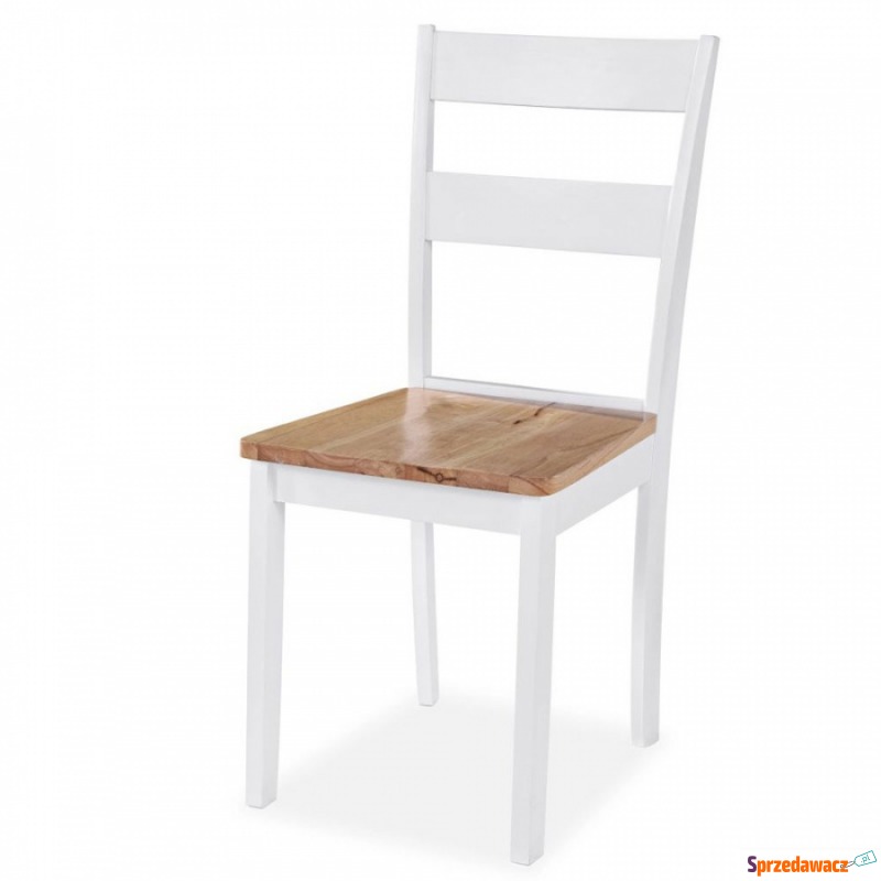 Krzesła do kuchni 2 szt. drewno kauczukowca białe - Krzesła kuchenne - Wodzisław Śląski
