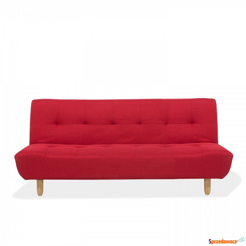 Sofa trzyosobowa tapicerowana czerwona Ventuno - Sofy, fotele, komplety... - Ostrołęka