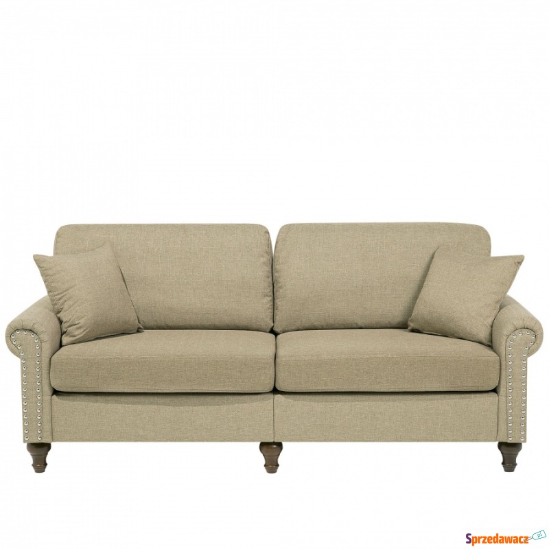 Sofa trzyosobowa tapicerowana jasnobrązowa Br... - Sofy, fotele, komplety... - Borsk