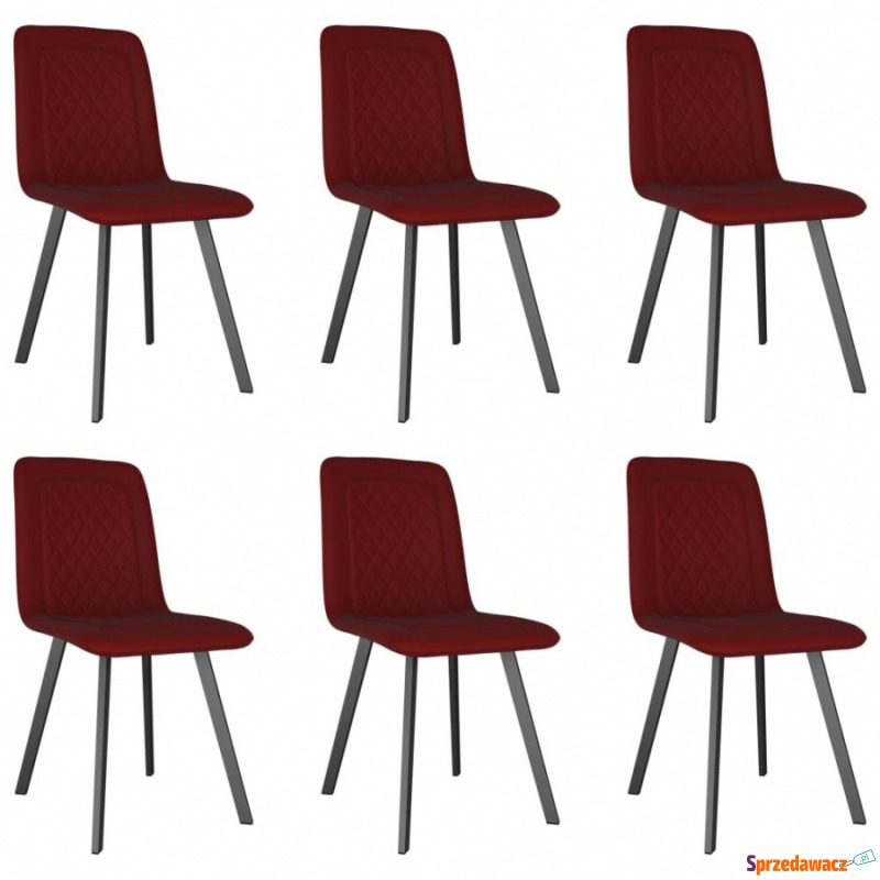 Krzesła do kuchni 6 szt. czerwone aksamitne - Krzesła kuchenne - Rutka-Tartak