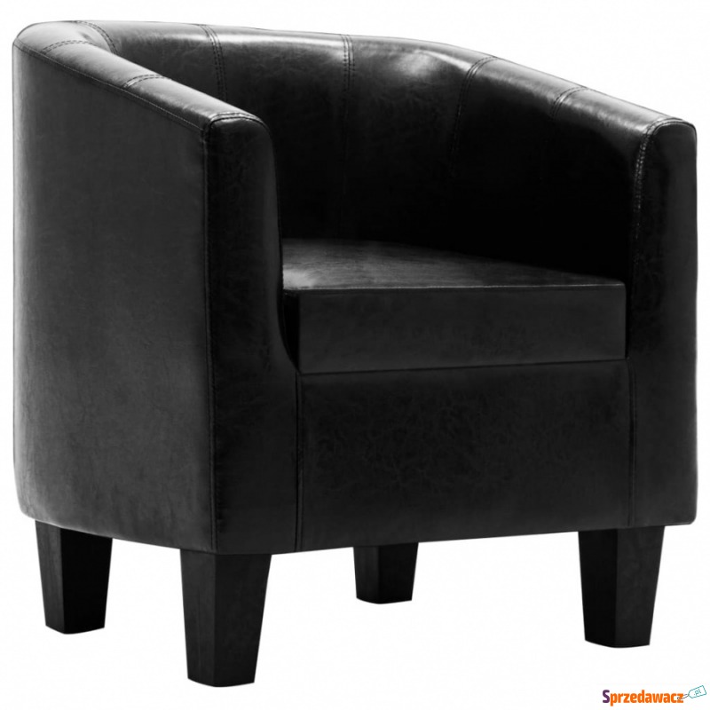 Fotel czarny sztuczna skóra - Krzesła biurowe - Pińczów