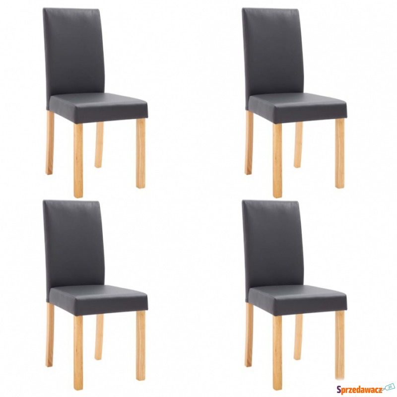 Krzesła do jadalni 4 szt. szare sztuczna skóra - Krzesła do salonu i jadalni - Jastarnia