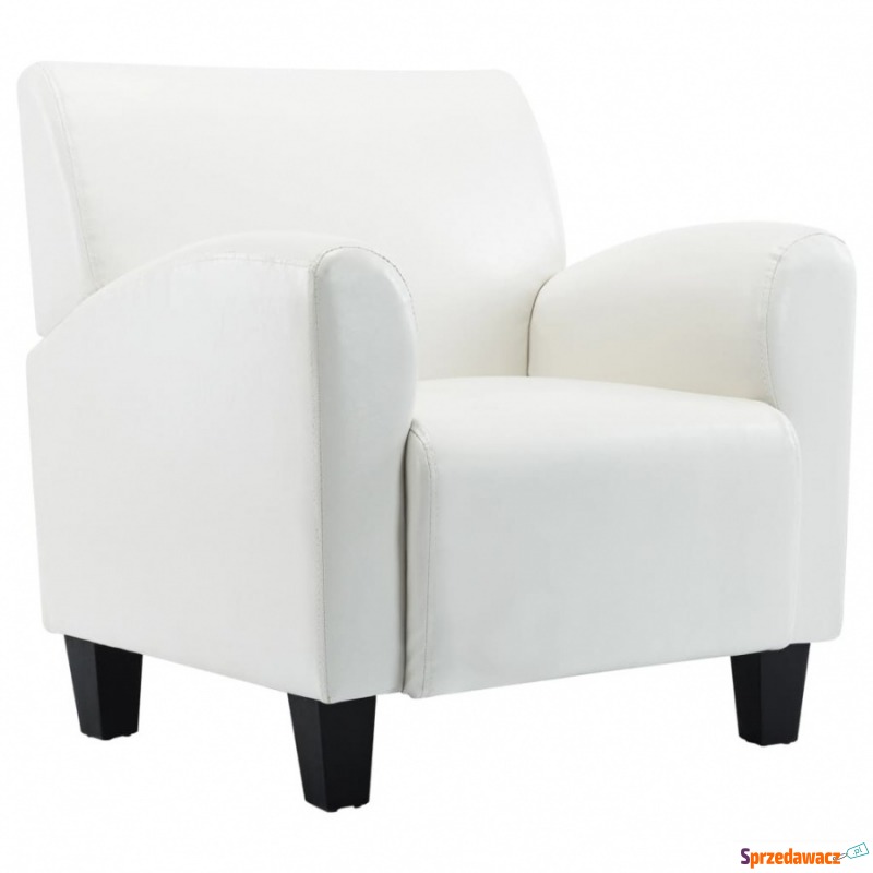 Fotel biały sztuczna skóra - Krzesła biurowe - Chocianowice