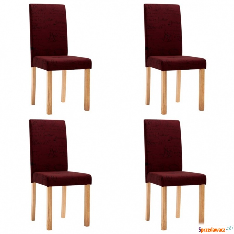 Krzesła stołowe, 4 szt., czerwone wino, tapic... - Krzesła kuchenne - Bługowo