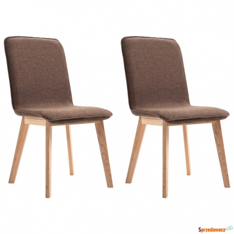 Krzesła stołowe, 2 szt., brązowe, tkanina i l... - Krzesła kuchenne - Ostrowiec Świętokrzyski