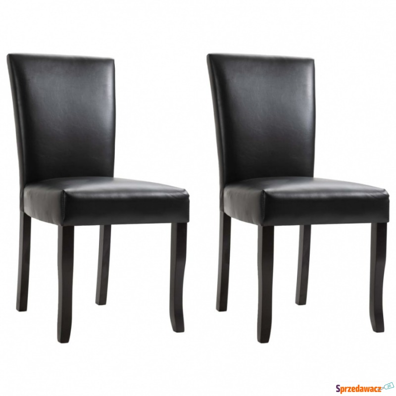 Krzesła stołowe, 2 szt., czarne, sztuczna skóra - Krzesła kuchenne - Ruda Śląska