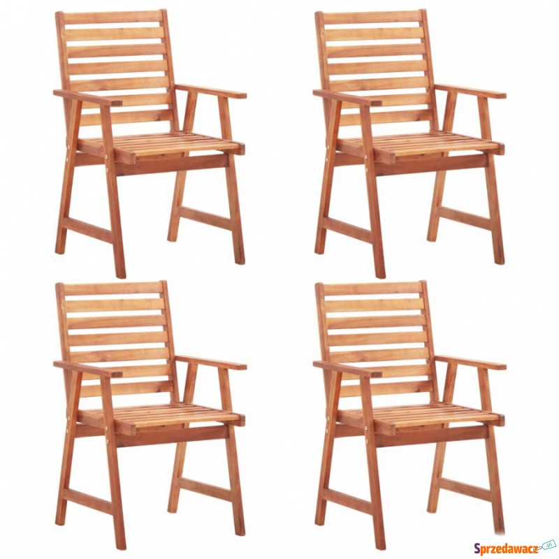 Krzesła ogrodowe, 4 szt., lite drewno akacjowe - Krzesła ogrodowe - Oleśnica