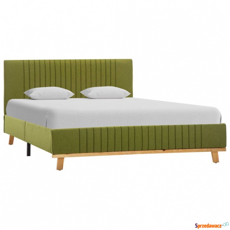 Rama łóżka, zielona, tapicerowana tkaniną, 140... - Łóżka - Kętrzyn