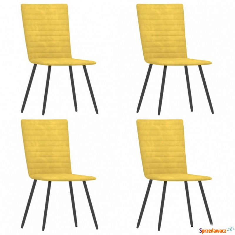 Krzesła do jadalni 4 szt. żółte aksamitne - Krzesła do salonu i jadalni - Wołomin