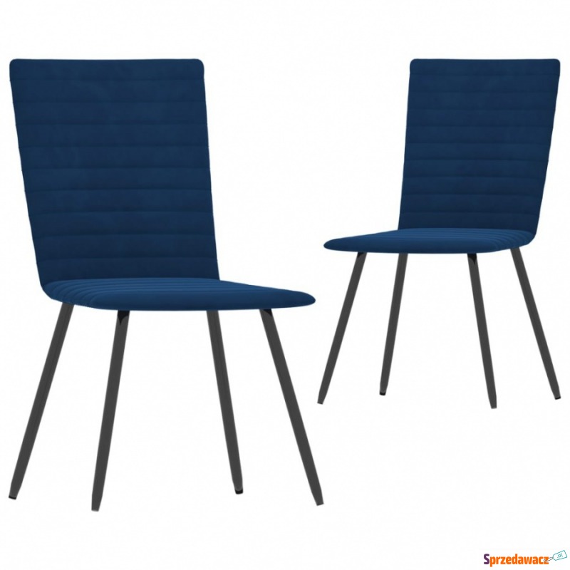 Krzesła do salonu 2 szt. niebieskie aksamitne - Krzesła do salonu i jadalni - Łapy