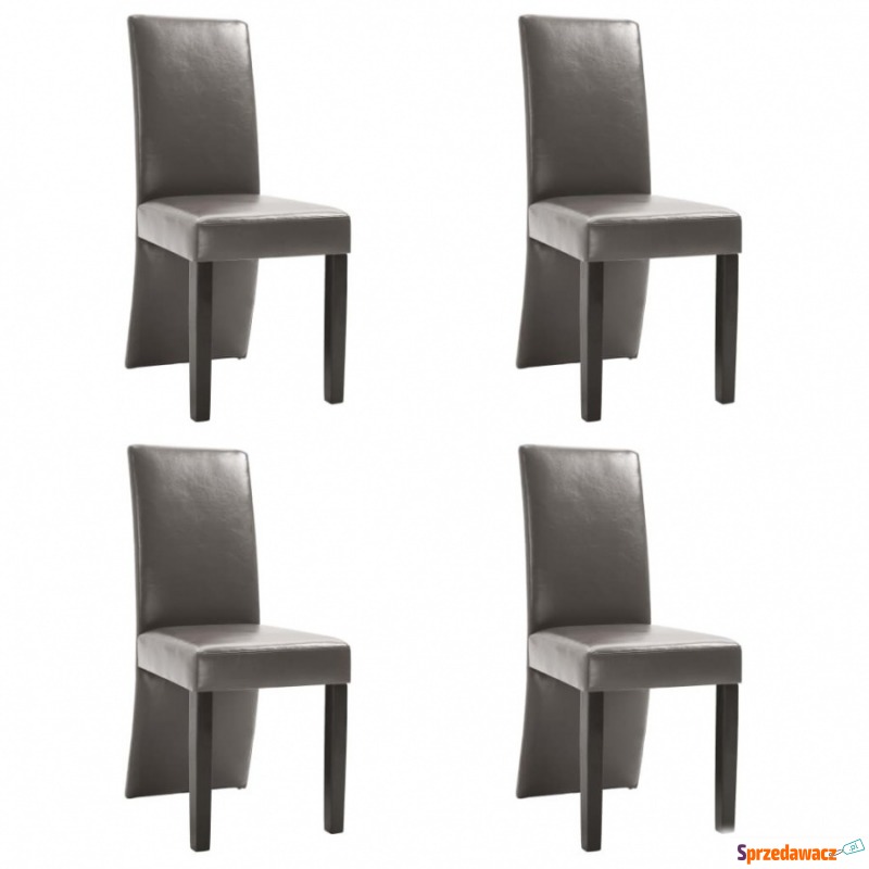 Krzesła stołowe, 4 szt., szare, sztuczna skóra - Krzesła kuchenne - Gorzów Wielkopolski