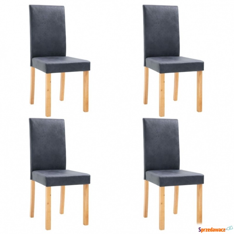 Krzesła stołowe, 4 szt., szare, sztuczna skóra - Krzesła kuchenne - Inowrocław