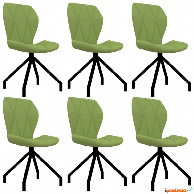 Krzesła do kuchni 6 szt. zielone sztuczna skóra - Krzesła kuchenne - Piaseczno