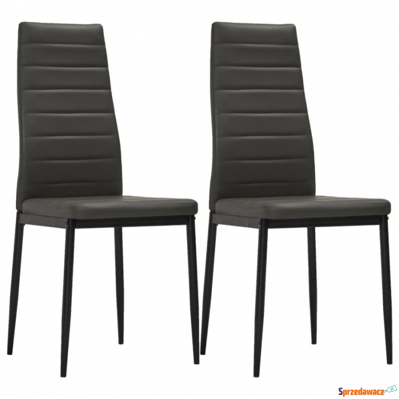 Krzesła jadalniane, 2 szt., szare, sztuczna skóra - Krzesła do salonu i jadalni - Sosnowiec