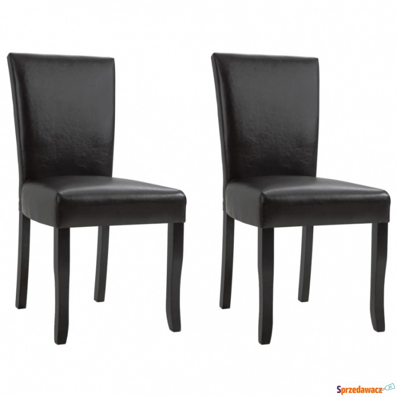 Krzesła stołowe, 2 szt., brązowe, sztuczna skóra - Krzesła kuchenne - Zgierz