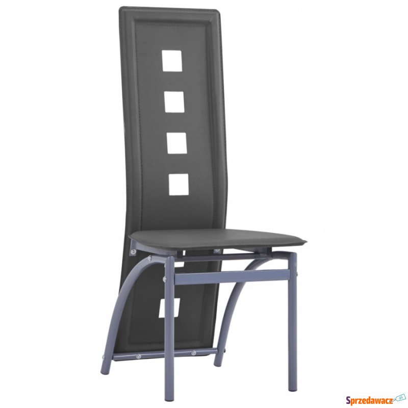 Krzesła do jadalni 2 szt. szare sztuczna skóra - Krzesła do salonu i jadalni - Mozów