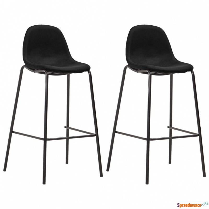 Krzesła barowe 2 szt. czarne tapicerowane tkaniną - Taborety, stołki, hokery - Kalisz