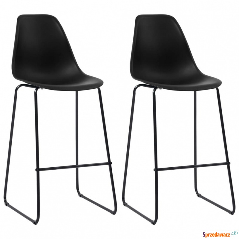 Krzesła barowe 2 szt. czarne plastik - Taborety, stołki, hokery - Kętrzyn