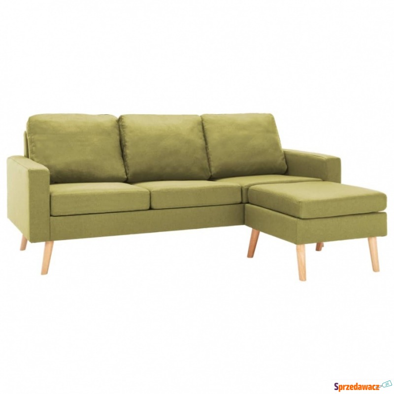 3-osobowa sofa z podnóżkiem, zielona, tapicer... - Sofy, fotele, komplety... - Kętrzyn