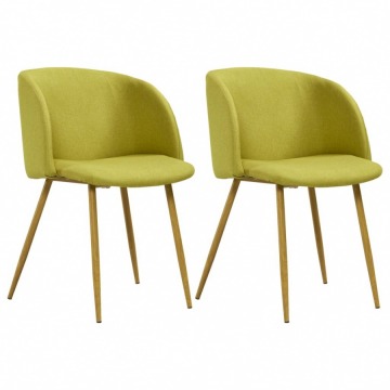 Krzesła do salonu 2 szt. zielone tapicerowane tkaniną